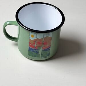 Eddie Bauer Outdoors Camp Green Enamel Mug with National Park Design NWT